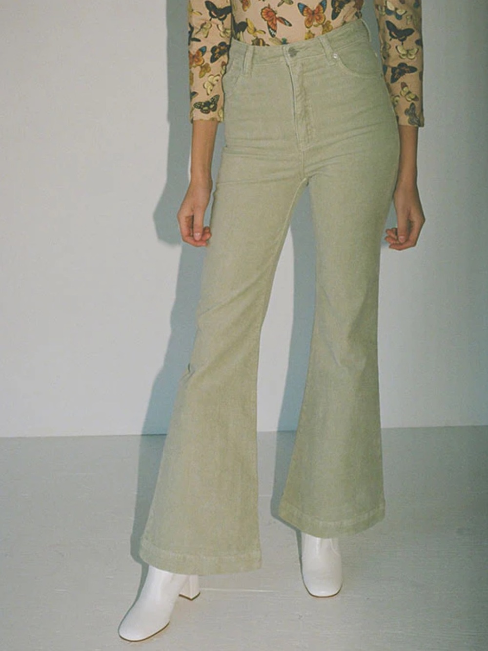 Rolla’s Eastcoast Flare Corduroy Jeans Seagrass Green 28